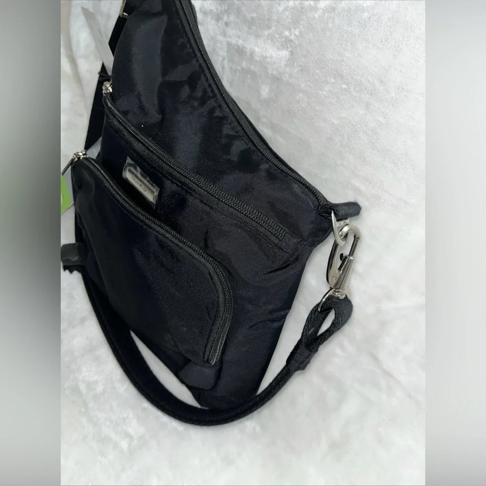 Travelon Anti-Theft Essentials North/South Asymmetric Crossbody Purse Black - Picture 8 of 13